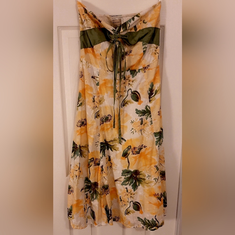 Sunflower Garden Strapless Dress